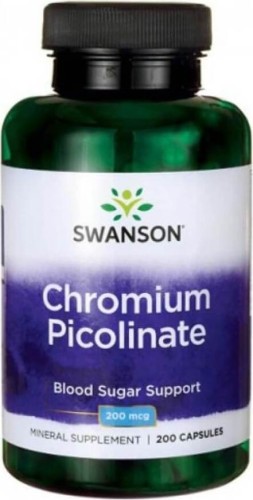 Pikolinian chromu Chromium Picolinate 200mcg 200 kapsułek SWANSON