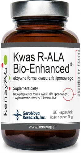 Actieve vorm van alfaliponzuur R-ALA zuur Bio-Enhanced 60 kenayAG capsules