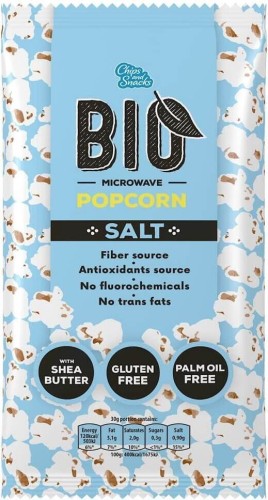 POPCORN SALTED FOR MICROWAVE BIO 90 g - CHIPS&SNACKS