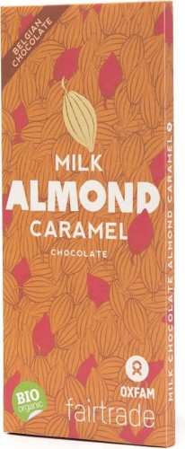 MILK CHOCOLATE WITH CARAMELIZED ALMONDS FAIR TRADE BIO 100 g - OXFAM