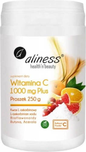 Vitamin C Plus 1000mg L-ascorbic acid powder 250g Aliness