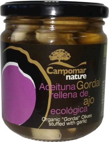 GREEN OLIVES GORDAL WITH GARLIC BIO 350 g - CAMPOMAR NATURE