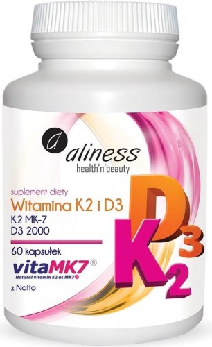 Vitamine K2 en D3 2000 K2 MK-7 met natto 100 mcg 60 capsules Aliness