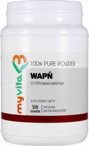 Calcium Citrate de calcium 100% poudre pure sans additifs 500g MyVita