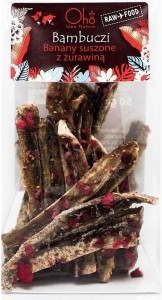 DRIED BANANAS WITH CRANBERRY RAW BIO 50 g - OHO BAMBUCZI