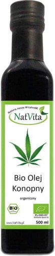 Bio olej konopny zimnotłoczony organiczny 250ml NatVita