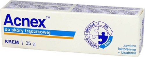 La crème Acnex contient de la lactoferrine + bisabolol 35g Farmina