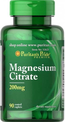 Magnesium Citrate 200 mg Magnesium Citrate 90 tablets Puritan's Pride