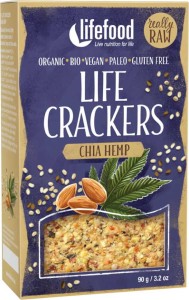CRACKERS WITH HEMP SEEDS AND CHIA RAW BIO 90 g - LIFEFOOD