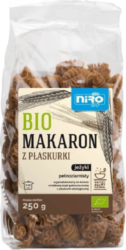 MAKARON (Z PŁASKURKI) PEŁNOZIARNISTY JEŻYKI BIO 250 g - NIRO