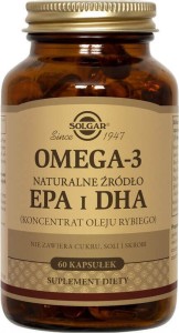 Omega-3 natural source EPA and DHA fish oil concentrate 60 capsules Solgar