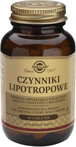 Czynniki lipotropowe 50 tabletek Solgar