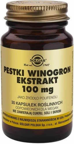 Grape seeds extract source of polyphenols 100mg 30 capsules Solgar