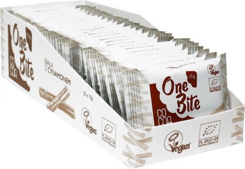 ONE BITE WITTE TAFEL MET KANEEL BIO 15 g - CACAO