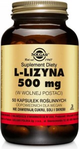 L-Lysine in a free form 500mg 50 capsules Solgar