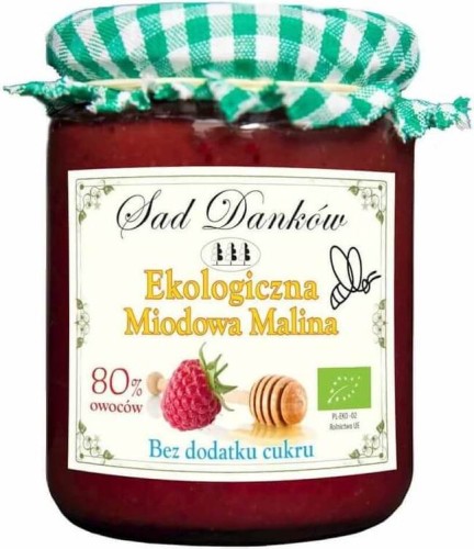 HONEY RASPBERRY JAM SUGAR-FREE BIO 260 g - SAD DANKÓW