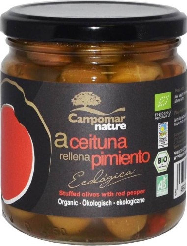 Green olives stuffed with red pepper paste BIO 350 g - Campomar Nature