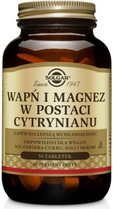 Calcium 600mg and magnesium 300mg in a form of citrate 50 tablets Solgar