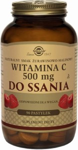 Vitamin C 500mg natural taste cranberry-raspberry 90 lozenges Solgar