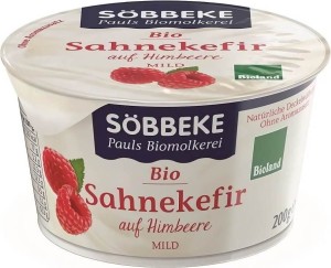 CREAM KEFIR WITH RASPBERRY BIO 200 g - SOBBEKE