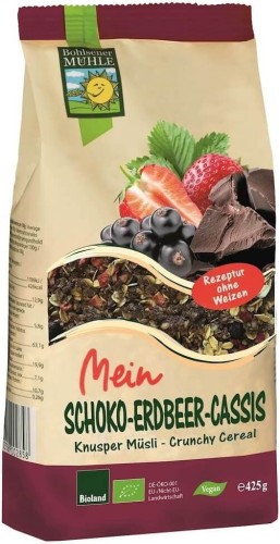 CHOCOLATE-STRAWBERRY-CURRANT CRUNCHY BIO 425 g - BOHLSENER MUEHLE