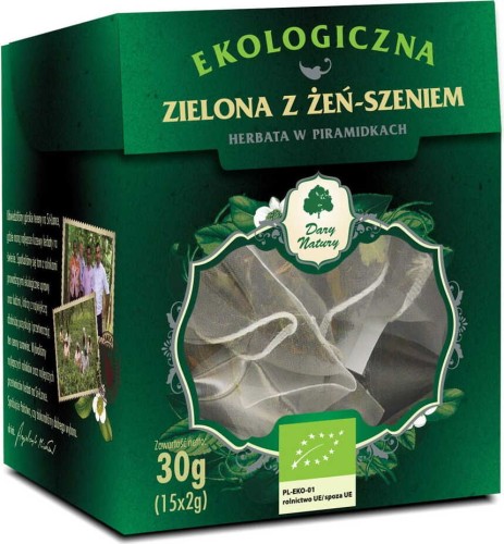 THÉ VERT AU GINSENG PYRAMIDE BIO (15 x 2 g) - DARY NATURY