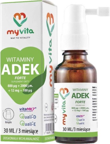 Vitamin ADEK Forte 800 µg + 2000 j.m. + 12 mg + 100 µg drops 30ml MyVita
