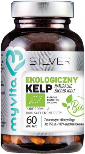 Organic Kelp from Atlantic clam BIO Iodine 150µg 60 capsules MyVita Silver Pure
