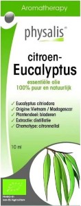 OLEJEK ETERYCZNY CITROEN EUCALYPTUS (EUKALIPTUS CYTRYNOWY) BIO 10 ml - PHYSALIS