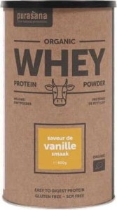 WHEY PROTEIN CONCENTRATE WITH VANILLA FLAVOR GLUTEN-FREE BIO 400 g - PURASANA