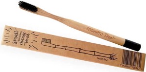 Cepillo de dientes de bambú de cerdas medias negras - Mohani