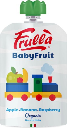 6 mc PRZECIER JABŁKOWO-BANANOWO-MALINOWY BEZGLUTENOWY BIO 100 g - FRULLA (NATURA NUOVA)