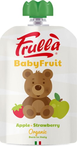 APPLE-STRAWBERRY PUREE GLUTEN-FREE (from 6 months of age) BIO 100 g - FRULLA (NATURA NUOVA)