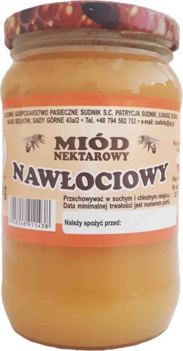 Miód wielokwiatowy z nawłocią i słonecznikiem 500g Rodzinna Pasieka Sudnik