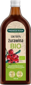 Żurawina sok 100% bez cukru BIO 500 ml Premium Rosa
