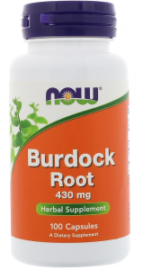 Korzeń łopianu Burdock Root 430mg 100 kapsułek NOW FOODS
