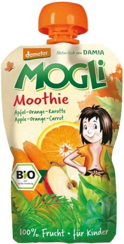 MOOTHIE -APPLE PURPLE WITH ORANGE AND CARROT 100% FRUIT WITHOUT ADDED SUGAR BIO 100 g - MOGLI
