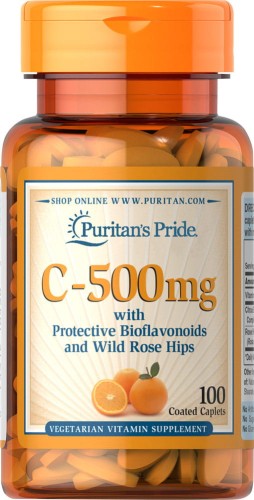 Vitamin C - 500mg L-ascorbic acid 100 capsules Puritan's Pride