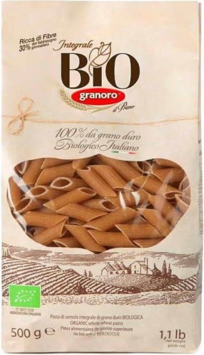 Makaron mezze penne rigate pełnoziarnisty BIO 500 g Granoro