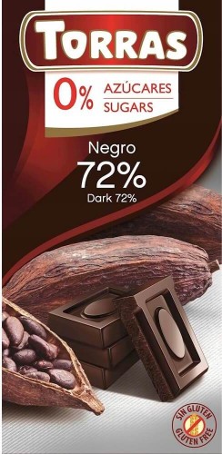 Czekolada gorzka bezglutenowa 100 g Stevia Torras