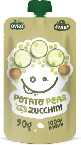 Dish of potato peas zucchini after 6 months of age BIO 90 g Ovko