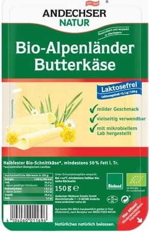 Ser alpejski w plastrach 50% BIO 150 g Andechser Natur