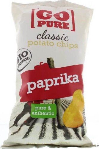 Glutenvrije chips met paprikasmaak zonder suiker BIO 125 g GoPure
