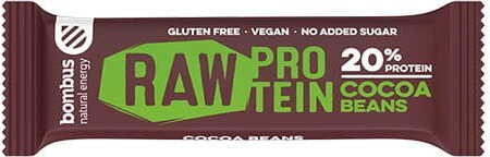 RAW PROTEIN reep met cacaobonen glutenvrij 50 g Bombus