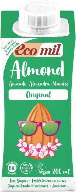Amandeldrank gezoet met agavesiroop BIO 200 ml Ecomil