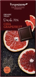 Vegan dark chocolate with chia and grapefruit gluten-free BIO 70g Benjamissimo
