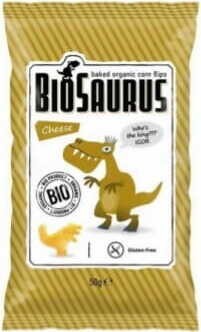Maïschips Dinosaurs kaassmaak glutenvrij BIO 4x15 g BioSaurus