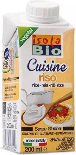 Rice cream for cooking gluten-free BIO 200 ml Isola Bio 