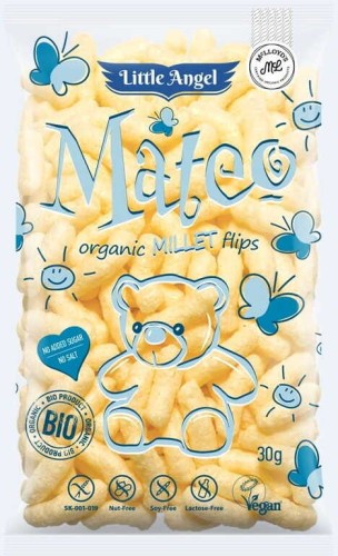 Chrupki kukurydziano-jaglane Mateo od 7 miesiąca bezglutenowe BIO 30 g Little Angel