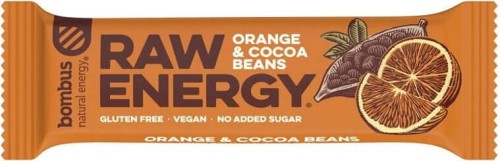Bar RAW ENERGY orange cocoa beans gluten-free 50 g Bombus